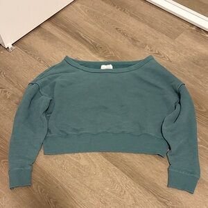 American Eagle Outfitters Teal Cropped Sweater